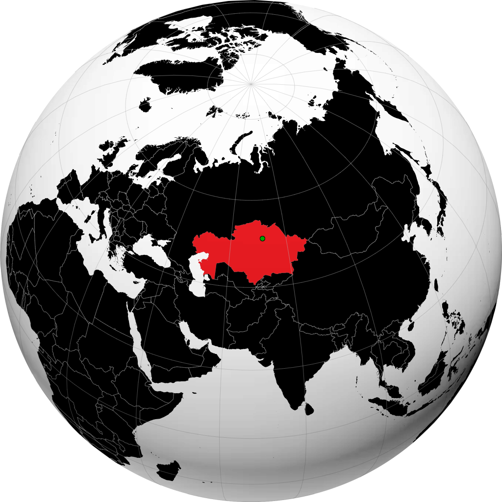 Kazakhstan on the globe