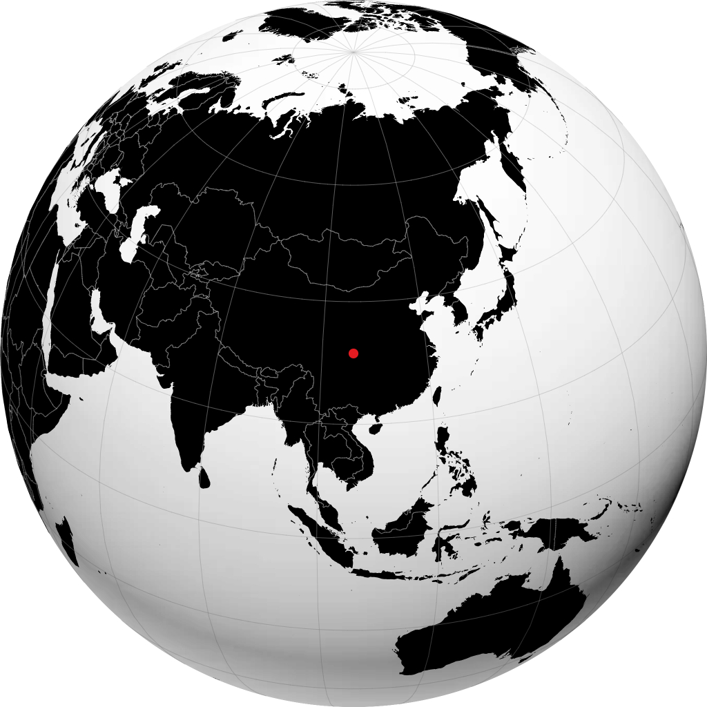 Langzhong on the globe