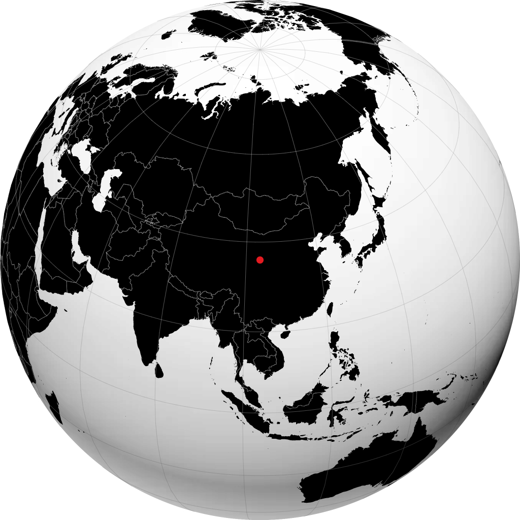 Lanzhou on the globe