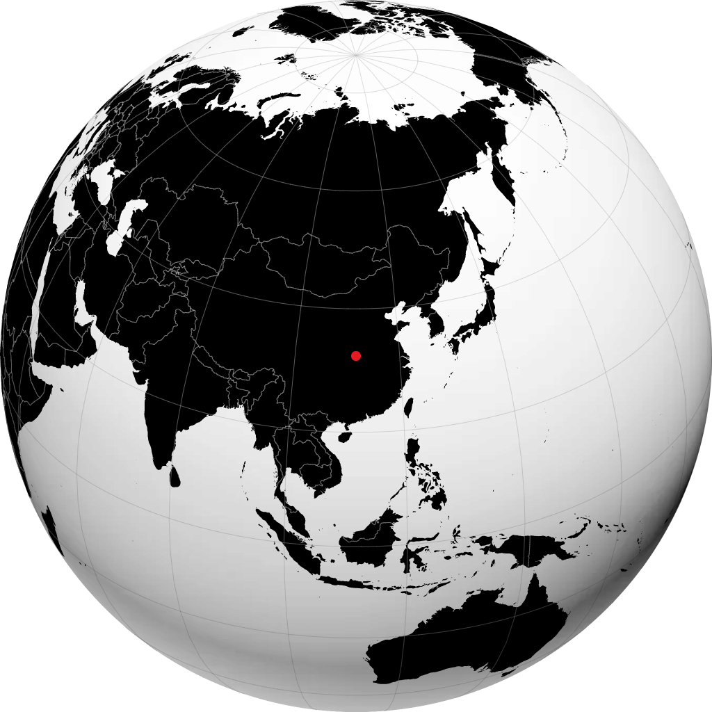 Laohekou on the globe