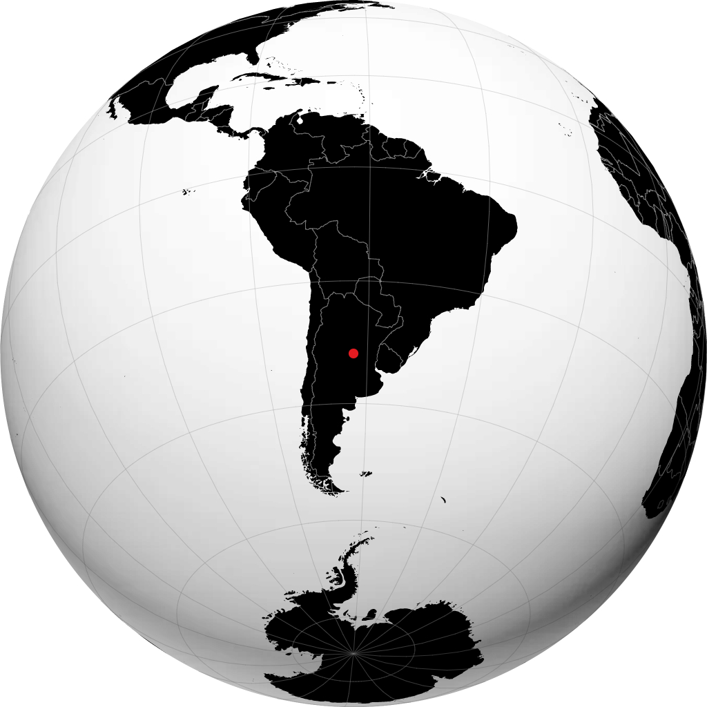 Las Varillas on the globe