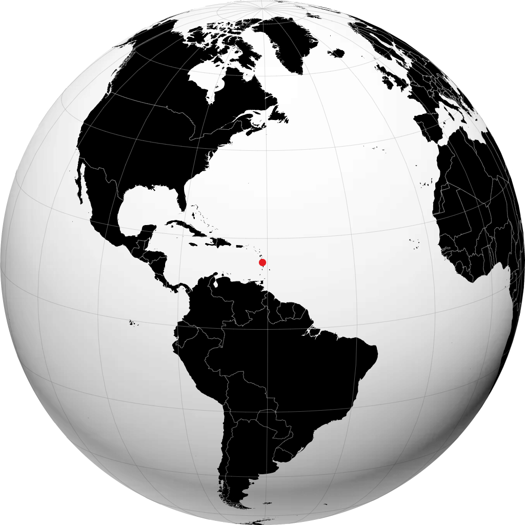 Le Morne-Rouge on the globe