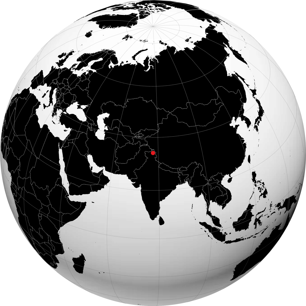 Leh on the globe