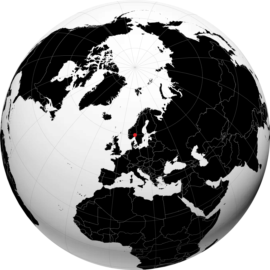 Lillestrøm on the globe