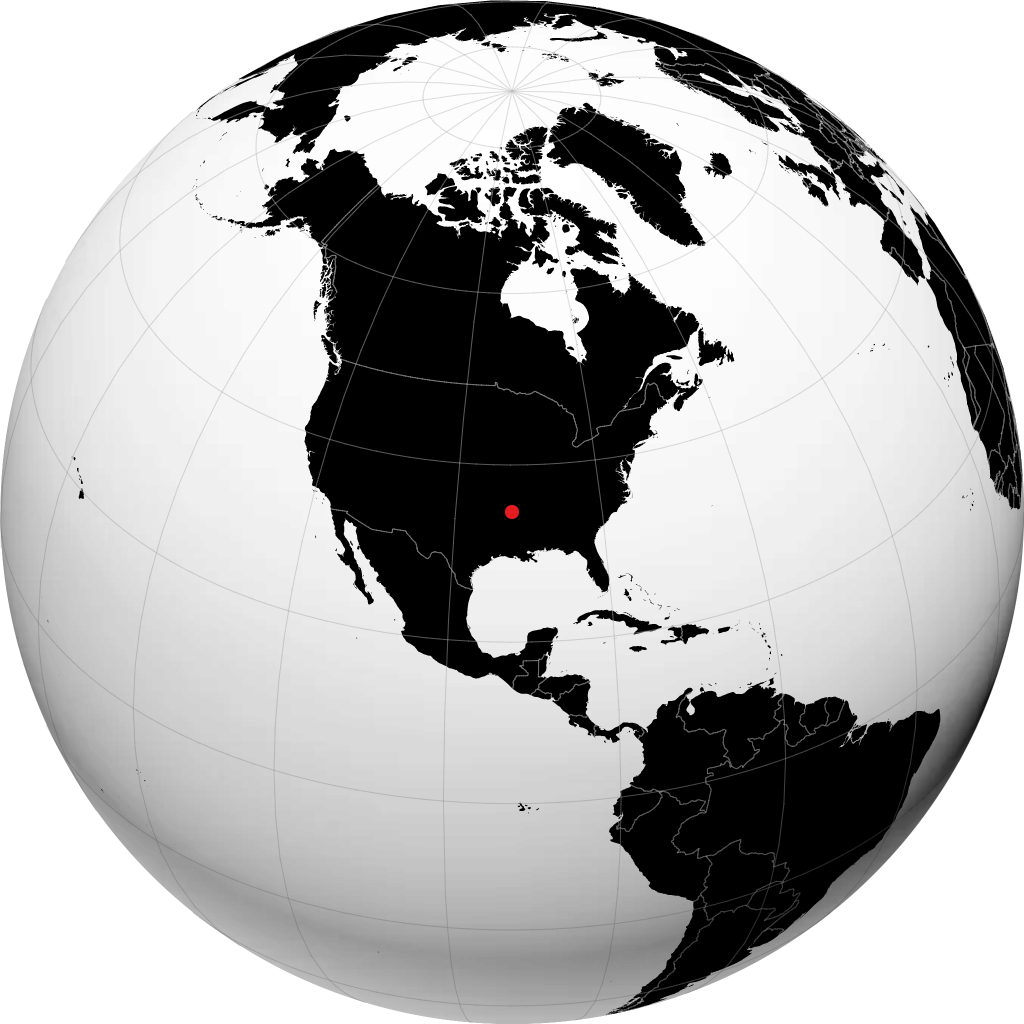 Little Rock on the globe