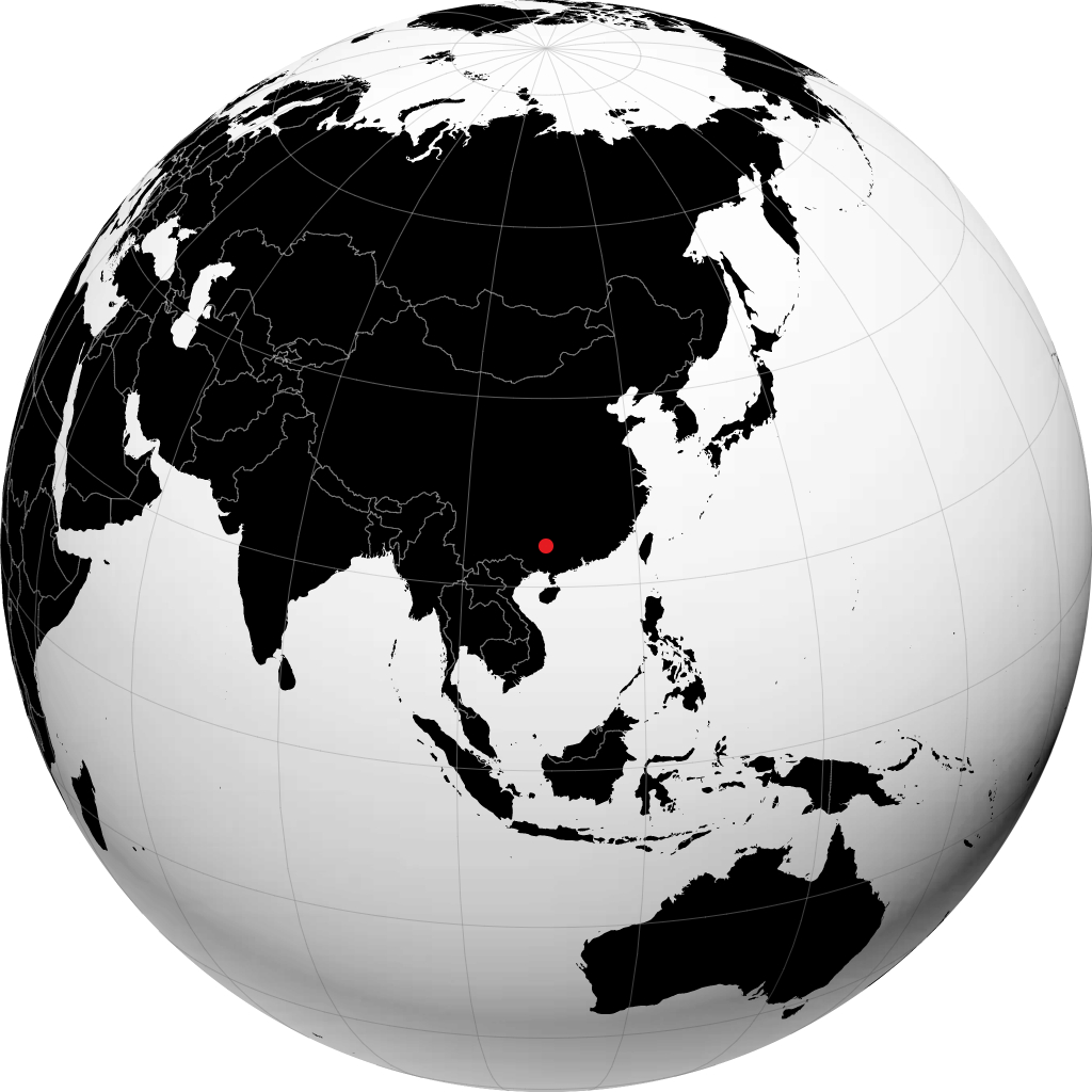 Liuzhou on the globe