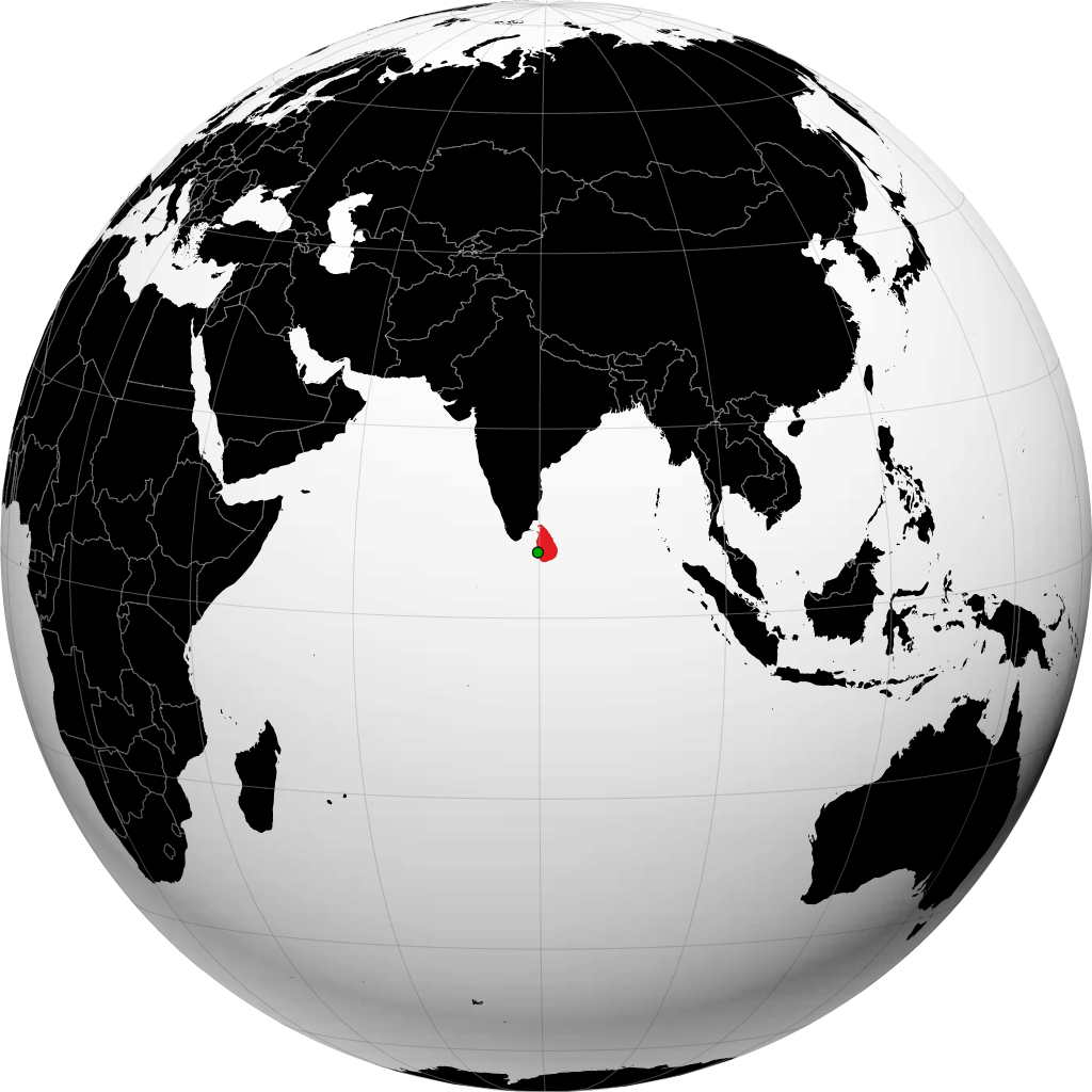 Sri Lanka on the globe