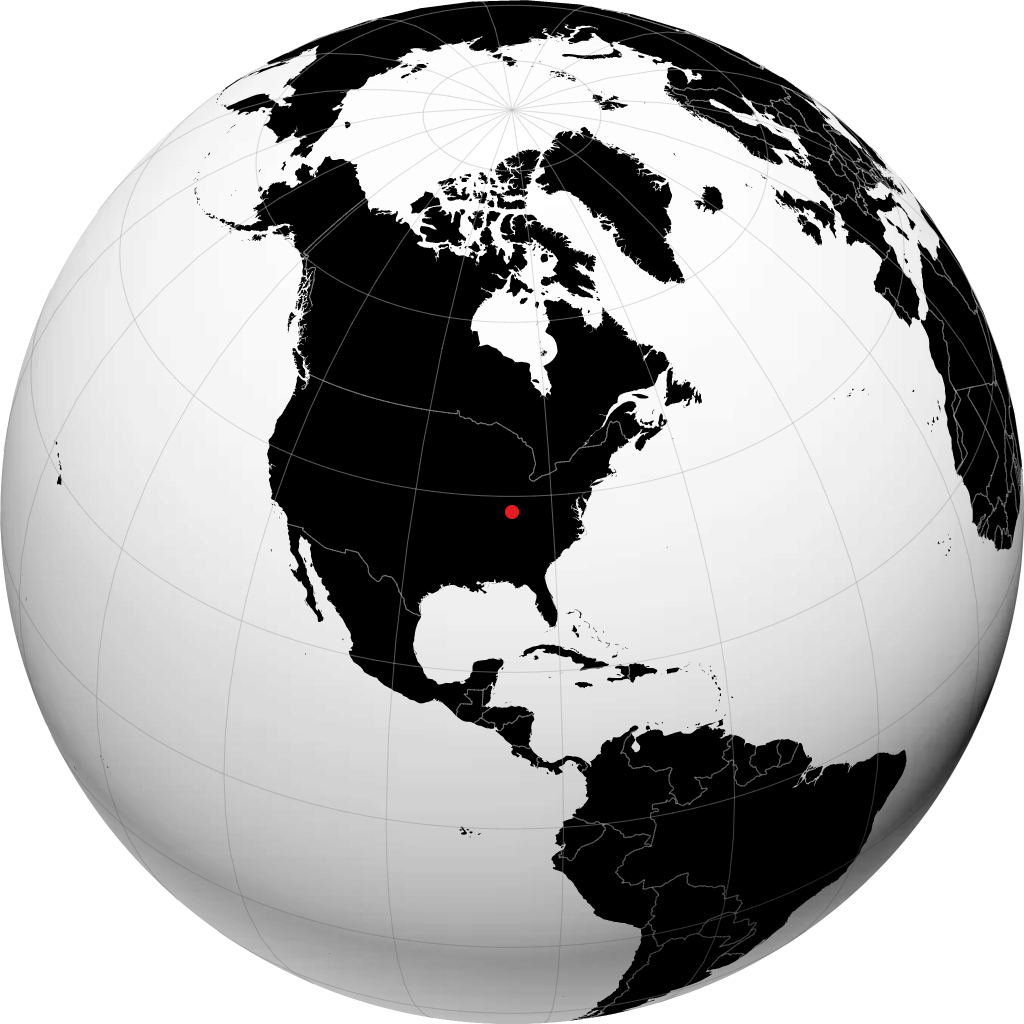 Louisville on the globe