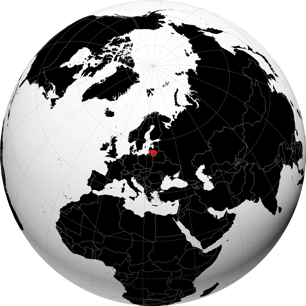 Lithuania on the globe