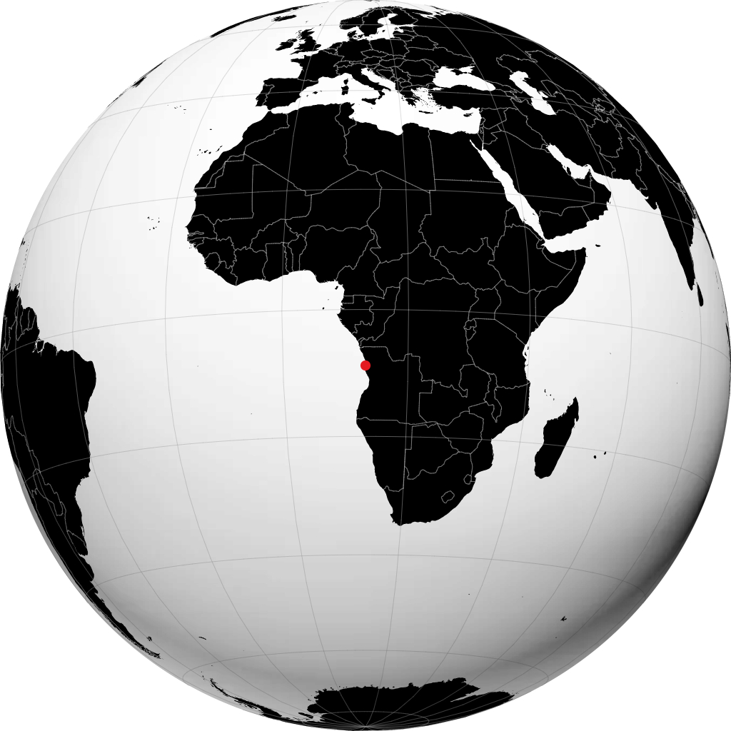 Luanda on the globe