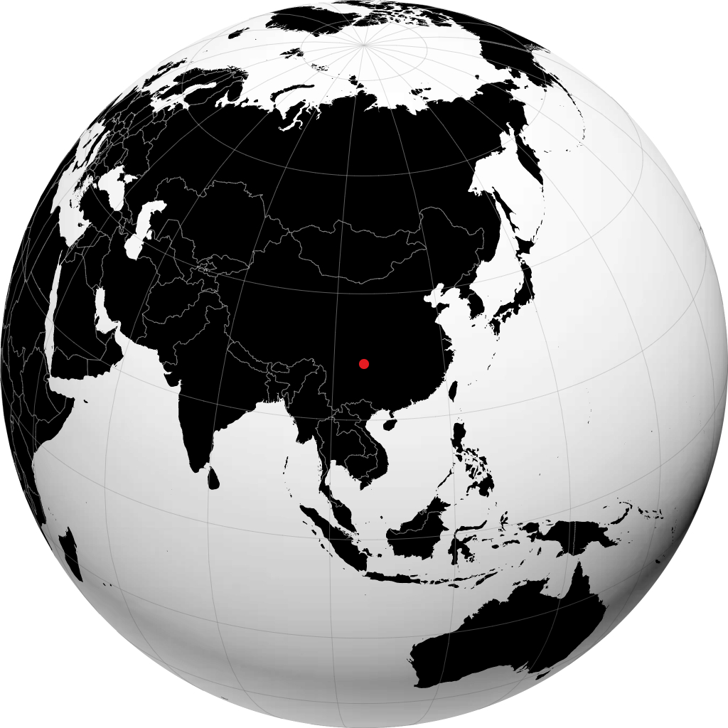 Luzhou on the globe