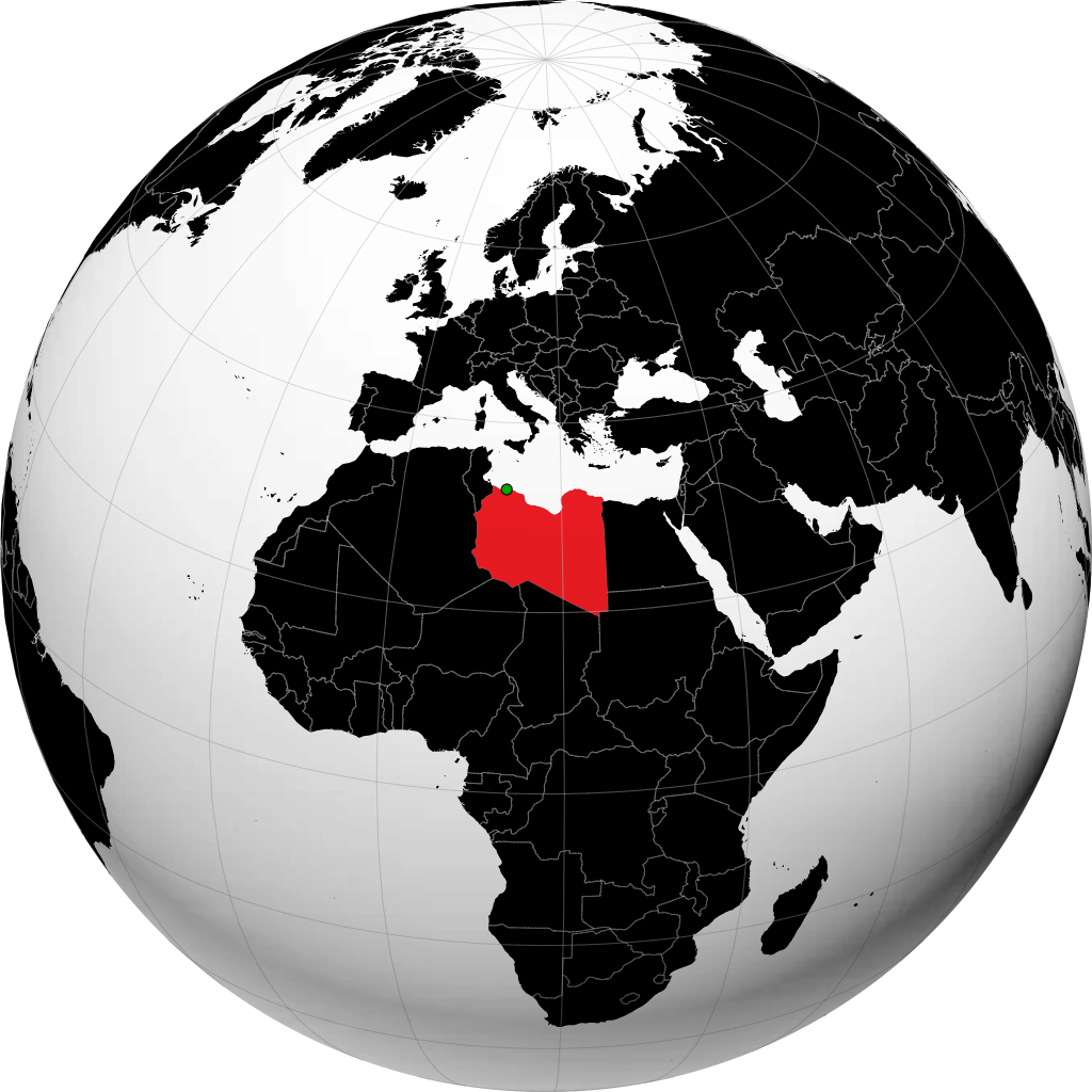 Libya on the globe