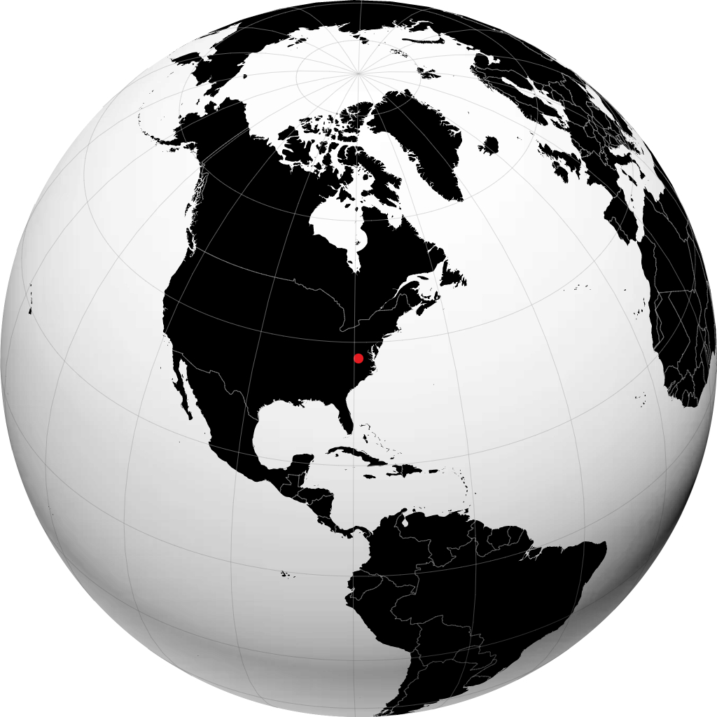 Lynchburg on the globe