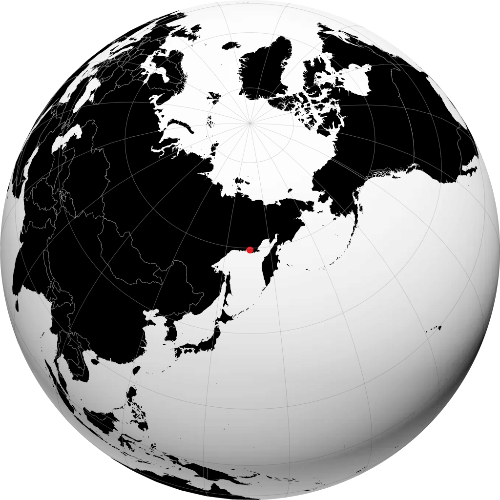 Magadan on the globe