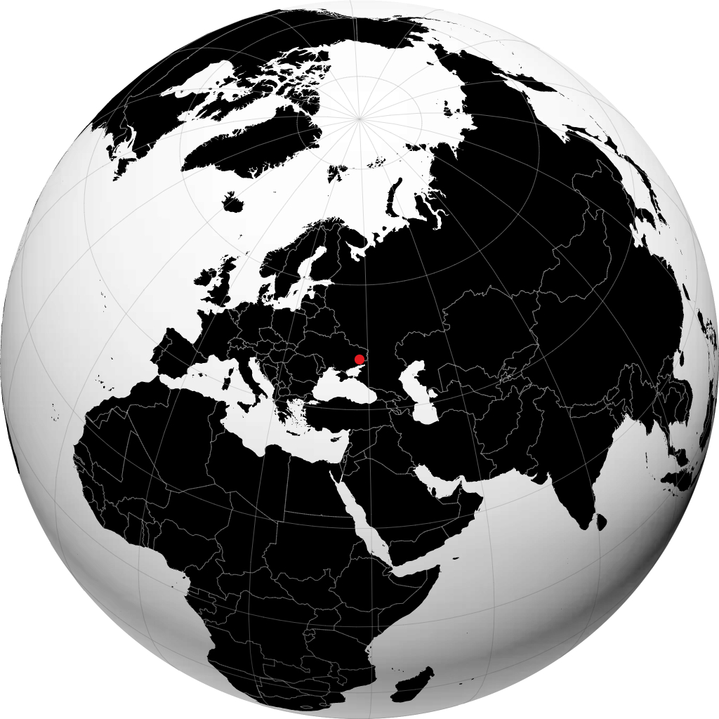 Makiivka on the globe