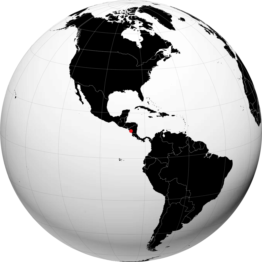 Managua on the globe