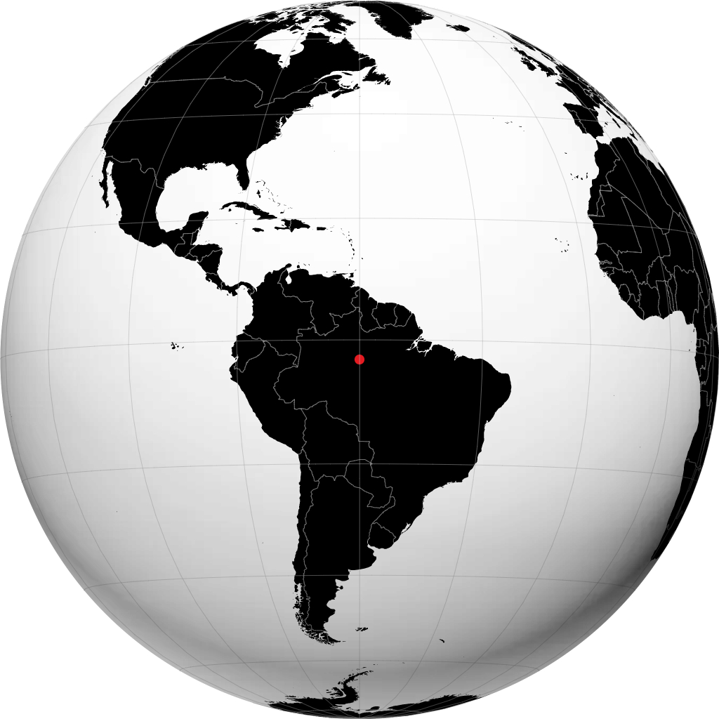 Manaus on the globe