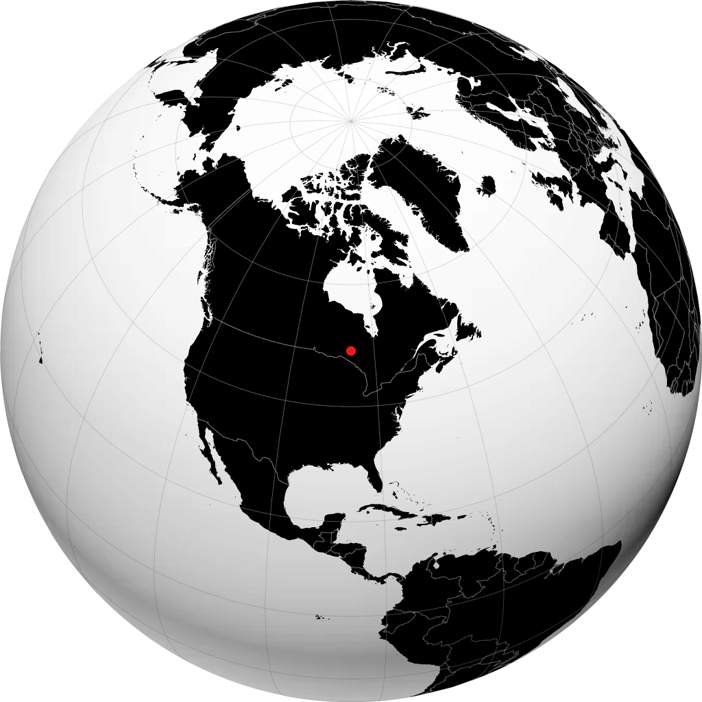 Manitouwadge on the globe