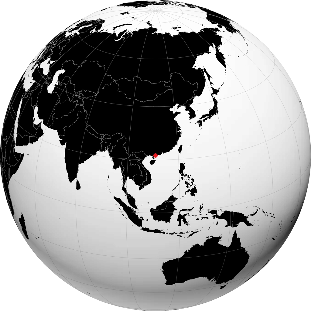 Maoming on the globe