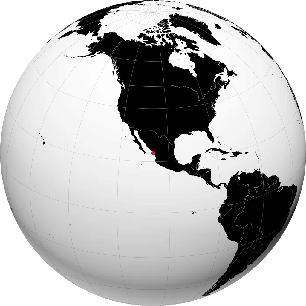 Mazatlán on the globe