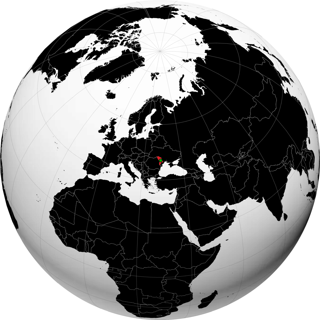 Moldova on the globe