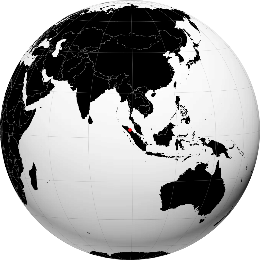 Medan on the globe