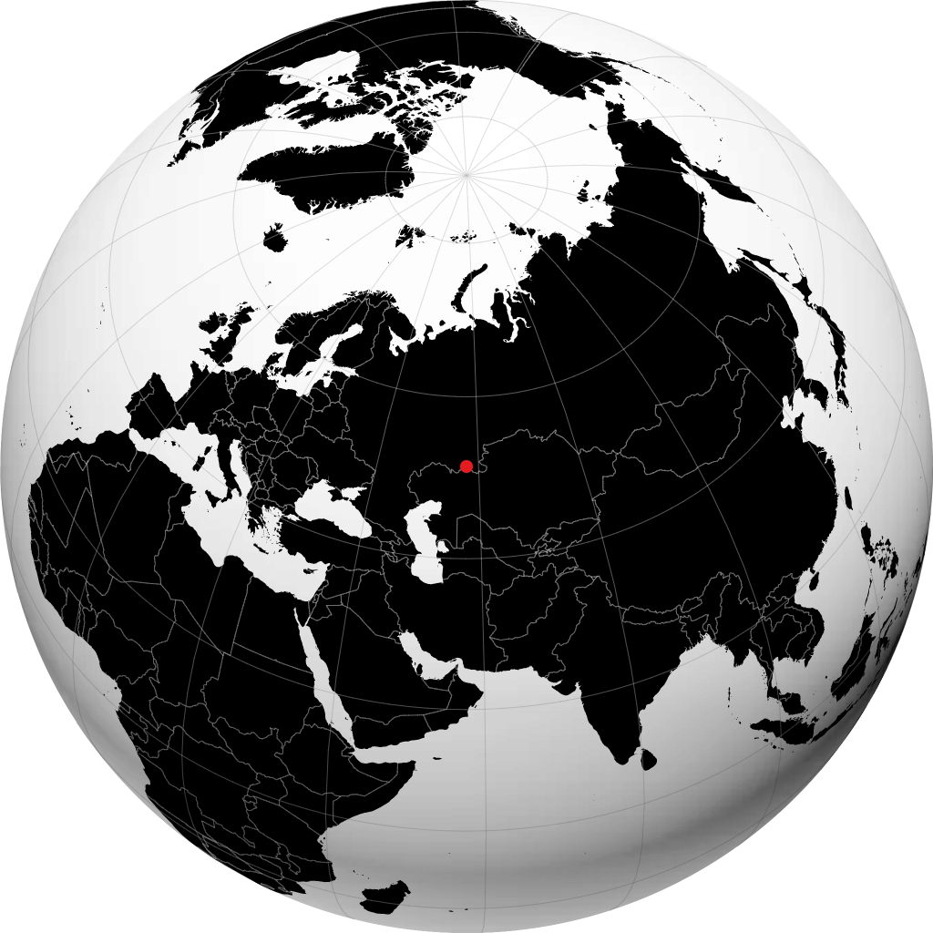 Mednogorsk on the globe