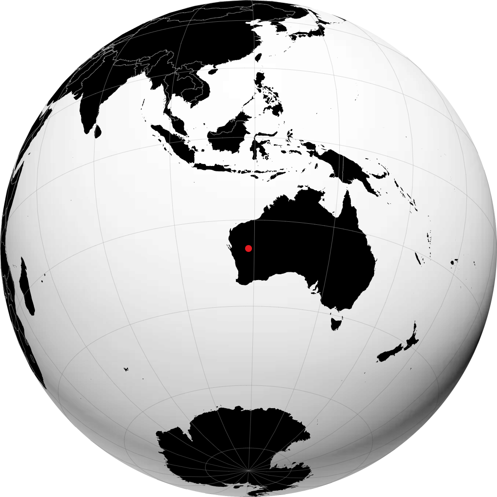 Meekatharra on the globe