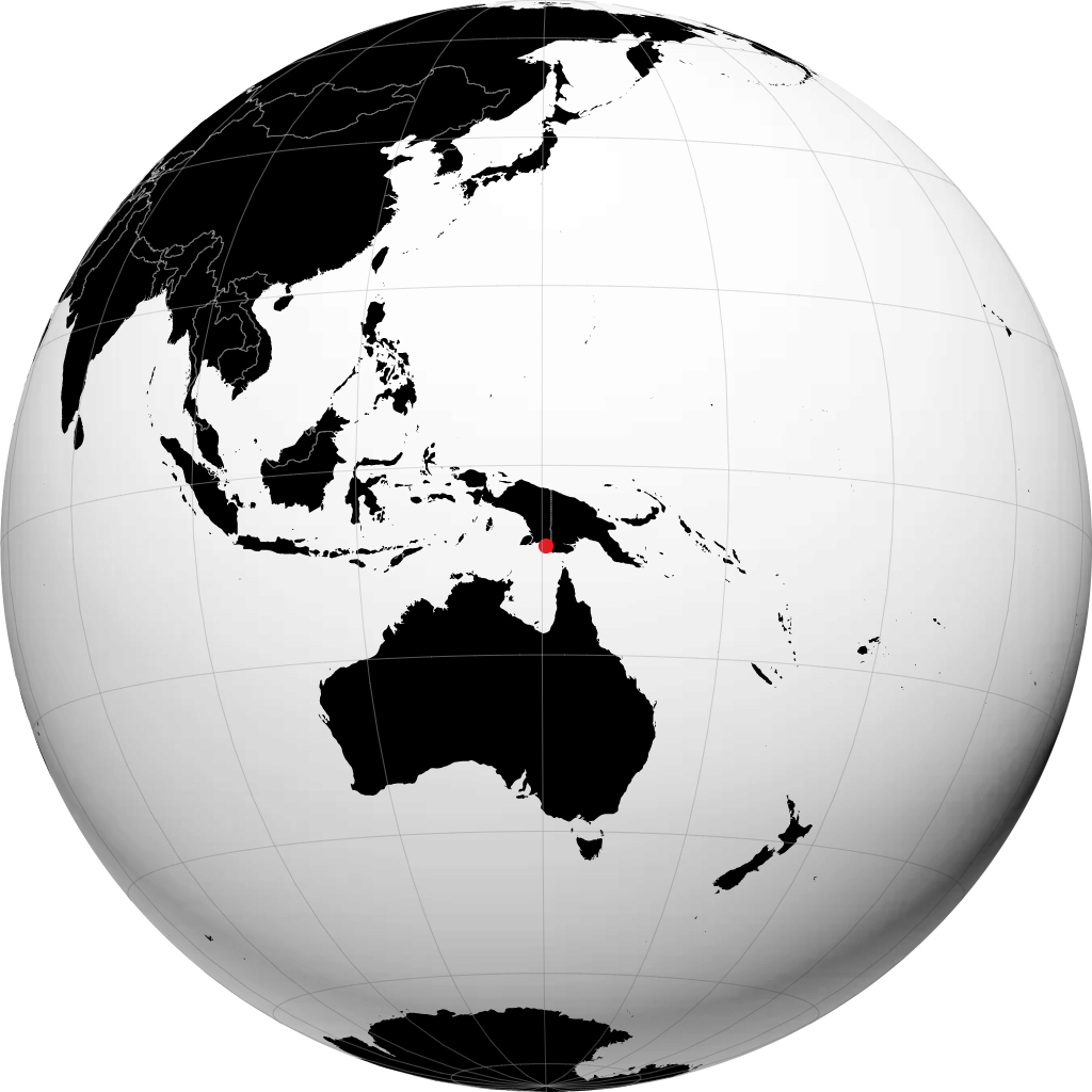 Merauke on the globe