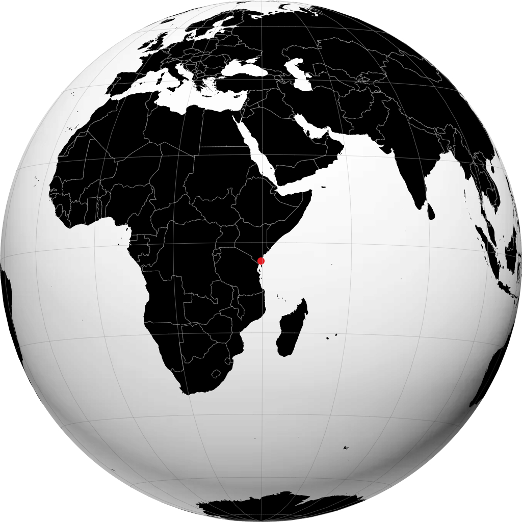 Mombasa on the globe