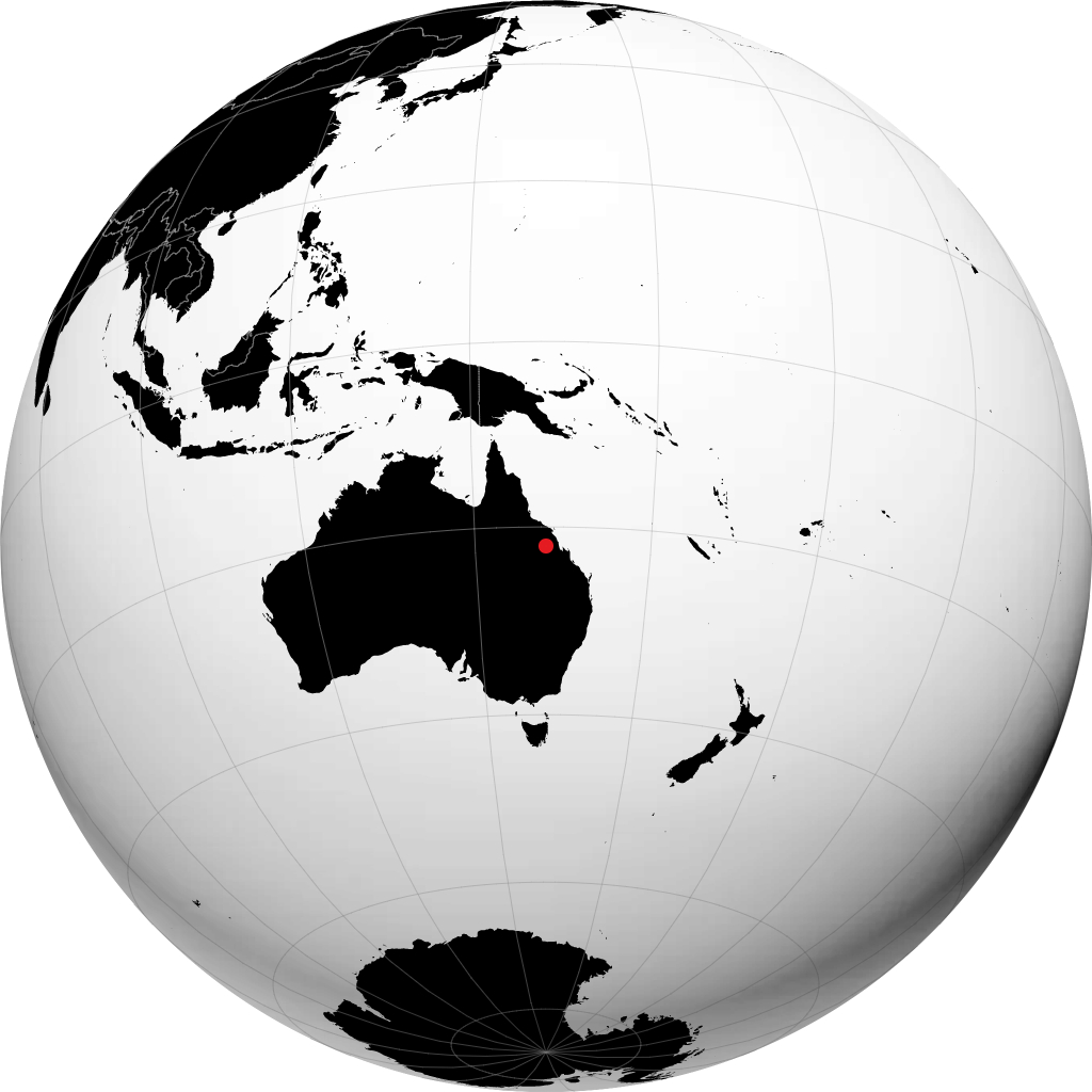 Moranbah on the globe