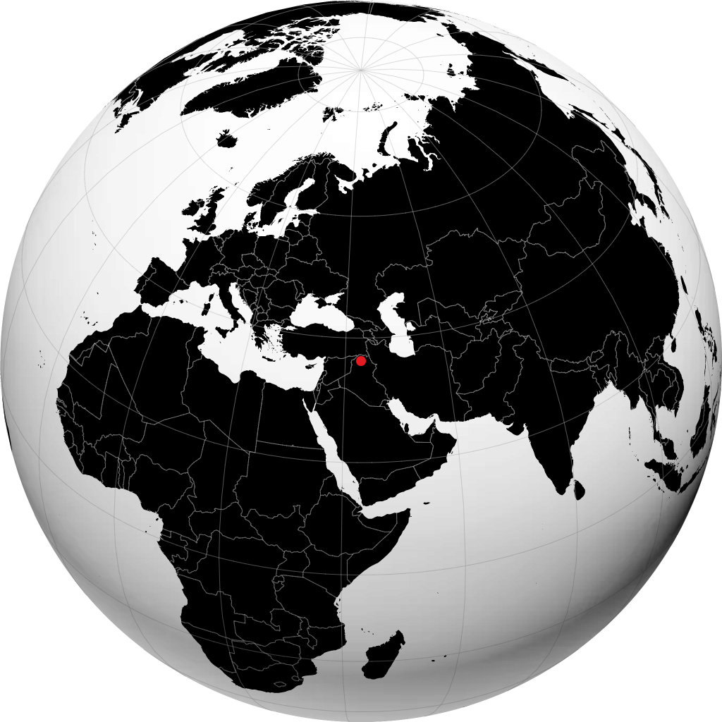 Mosul on the globe