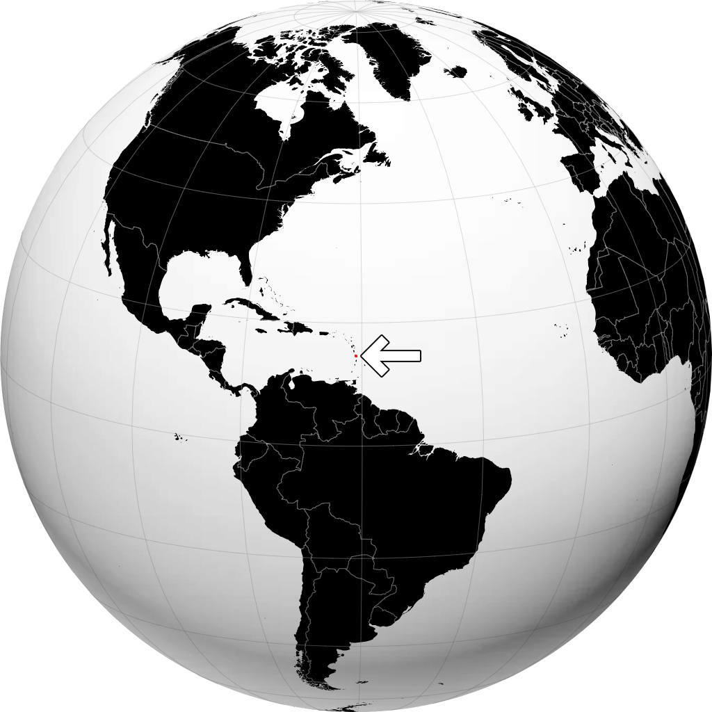 Martinique on the globe