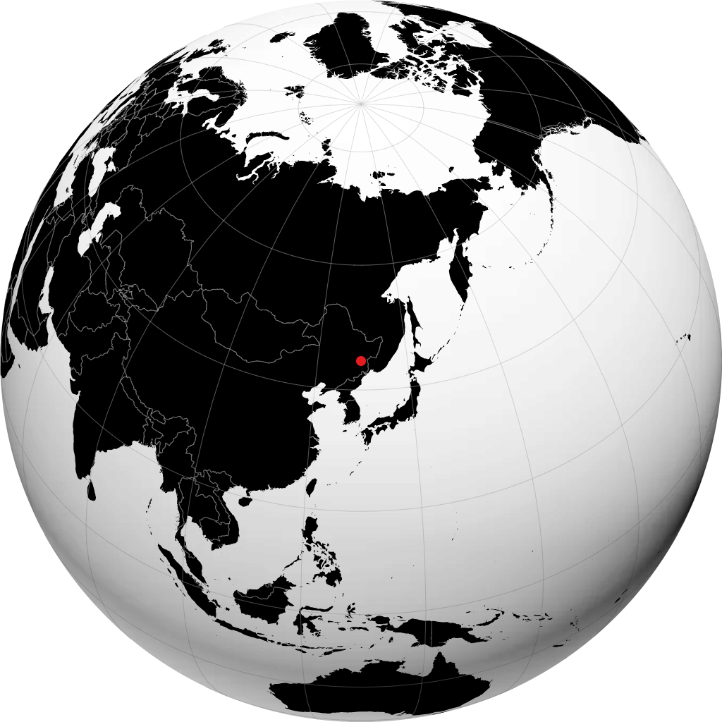 Mudanjiang on the globe