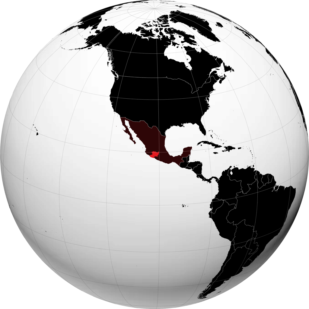 Estado de Michoacan de Ocampo on the globe