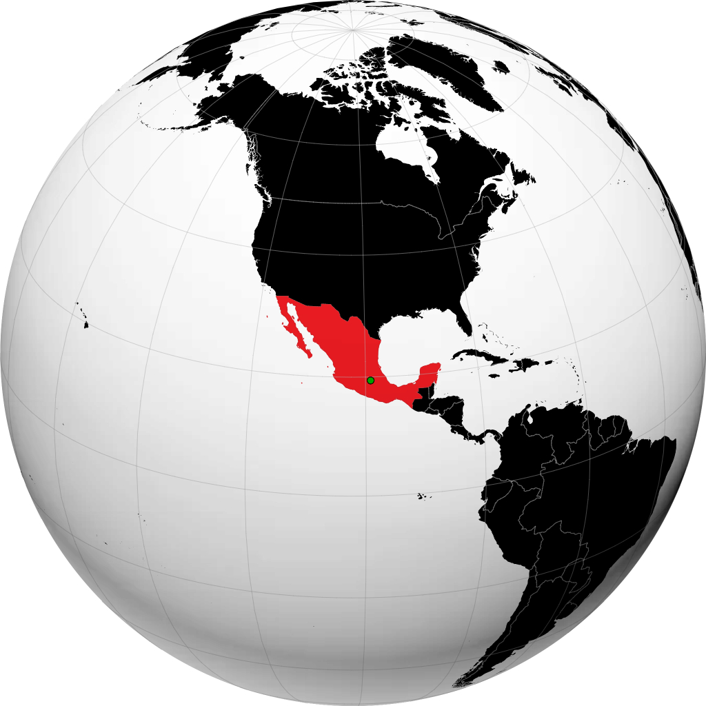 Mexico on the globe