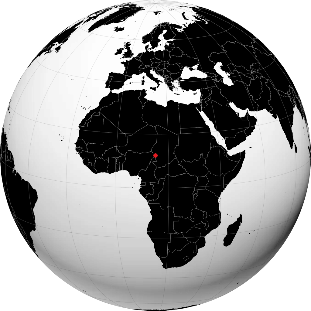 N\'Djamena on the globe