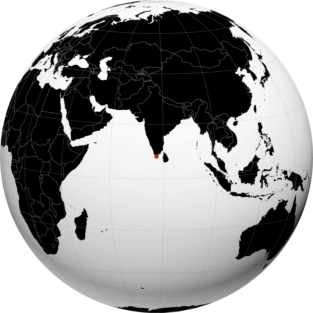 Nagercoil on the globe