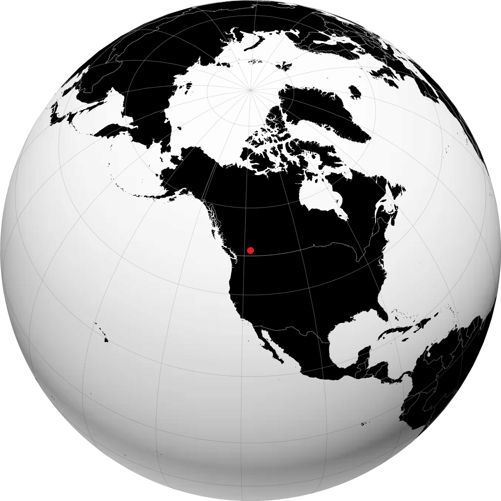 Nakusp on the globe