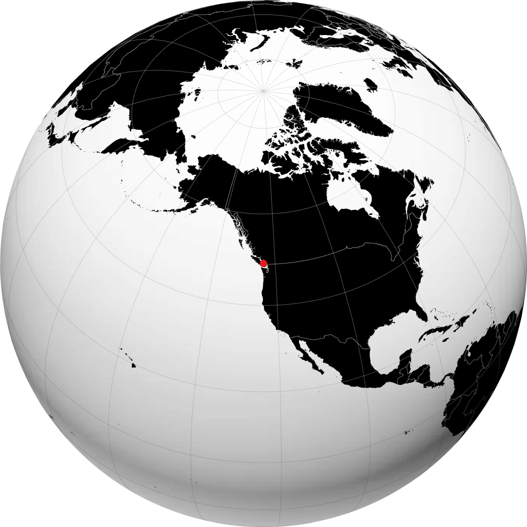 Nanaimo on the globe