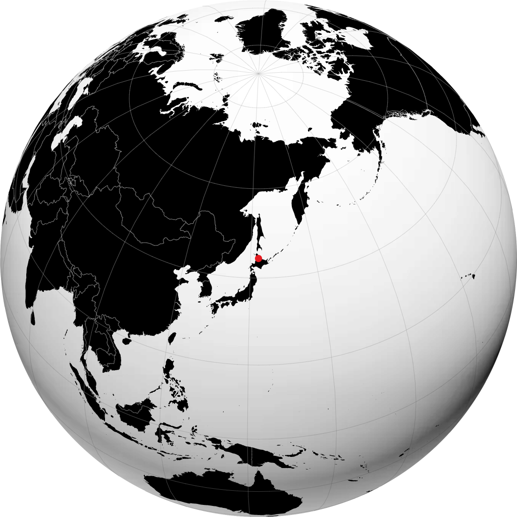 Nayoro on the globe