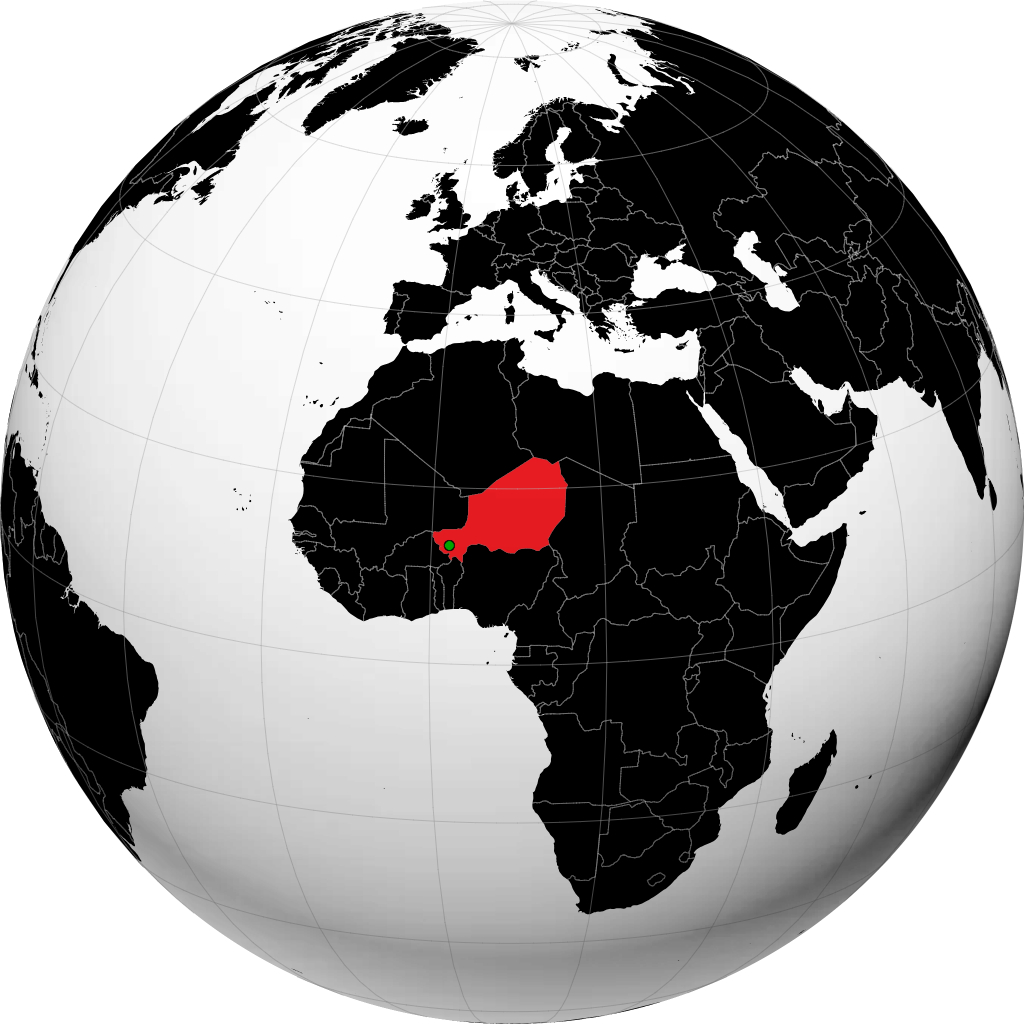 Niger on the globe