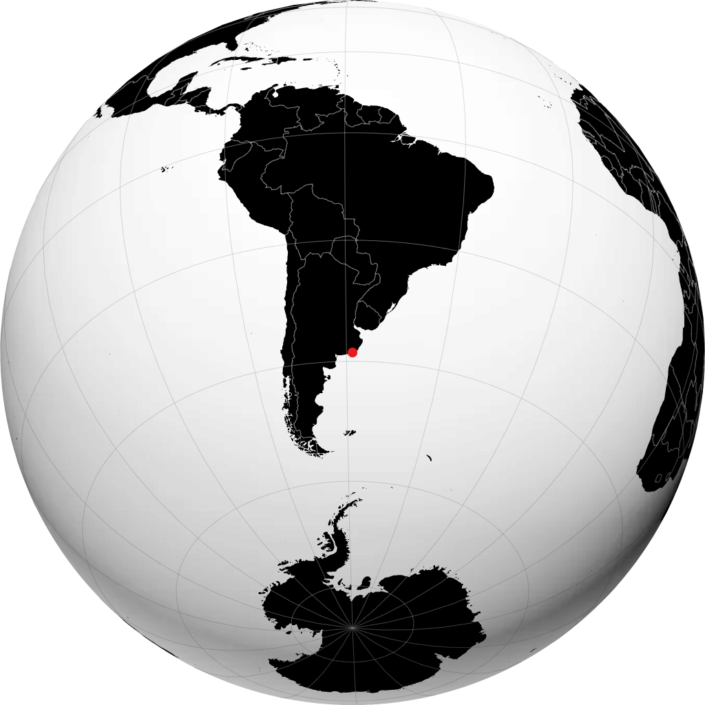 Necochea on the globe