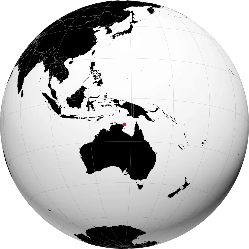 Nhulunbuy on the globe