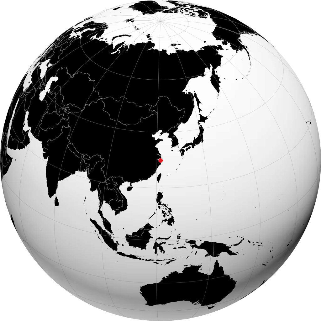 Ningbo on the globe