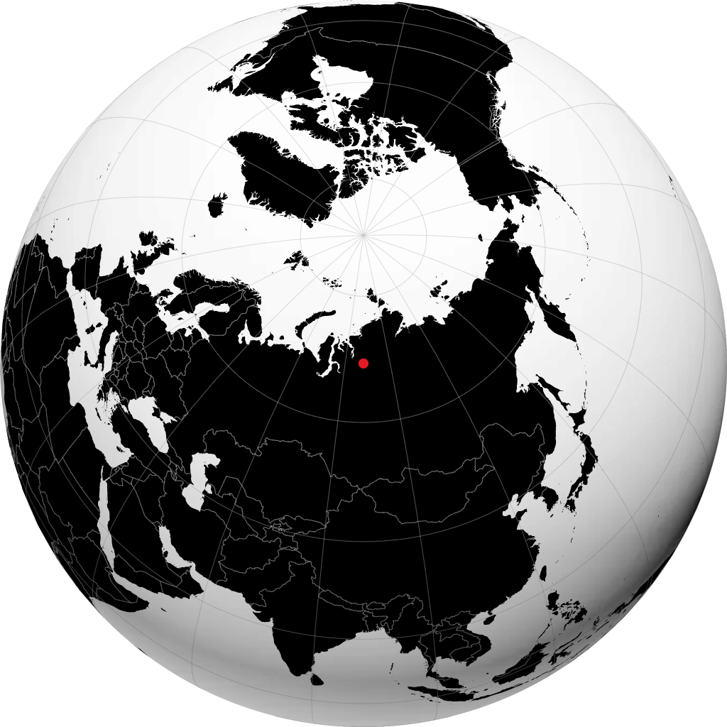 Norilsk on the globe