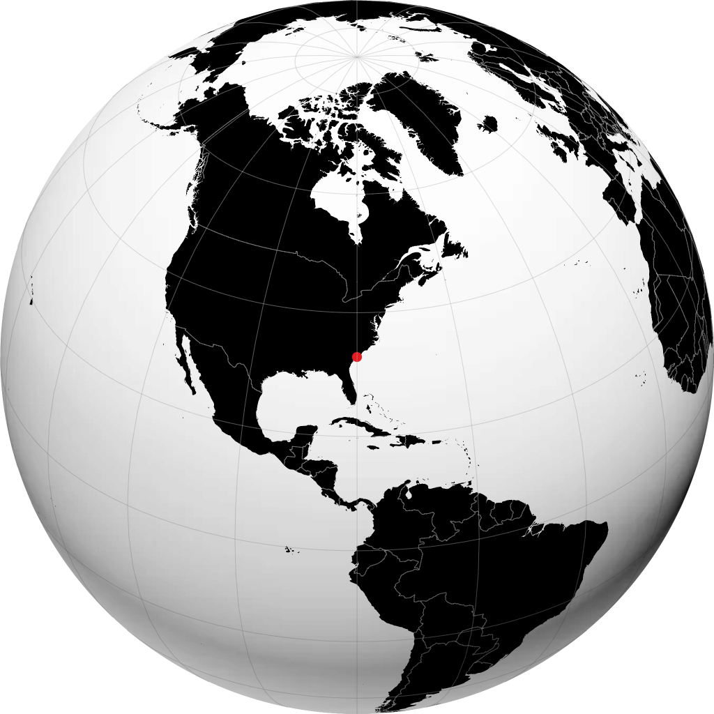 North Charleston on the globe