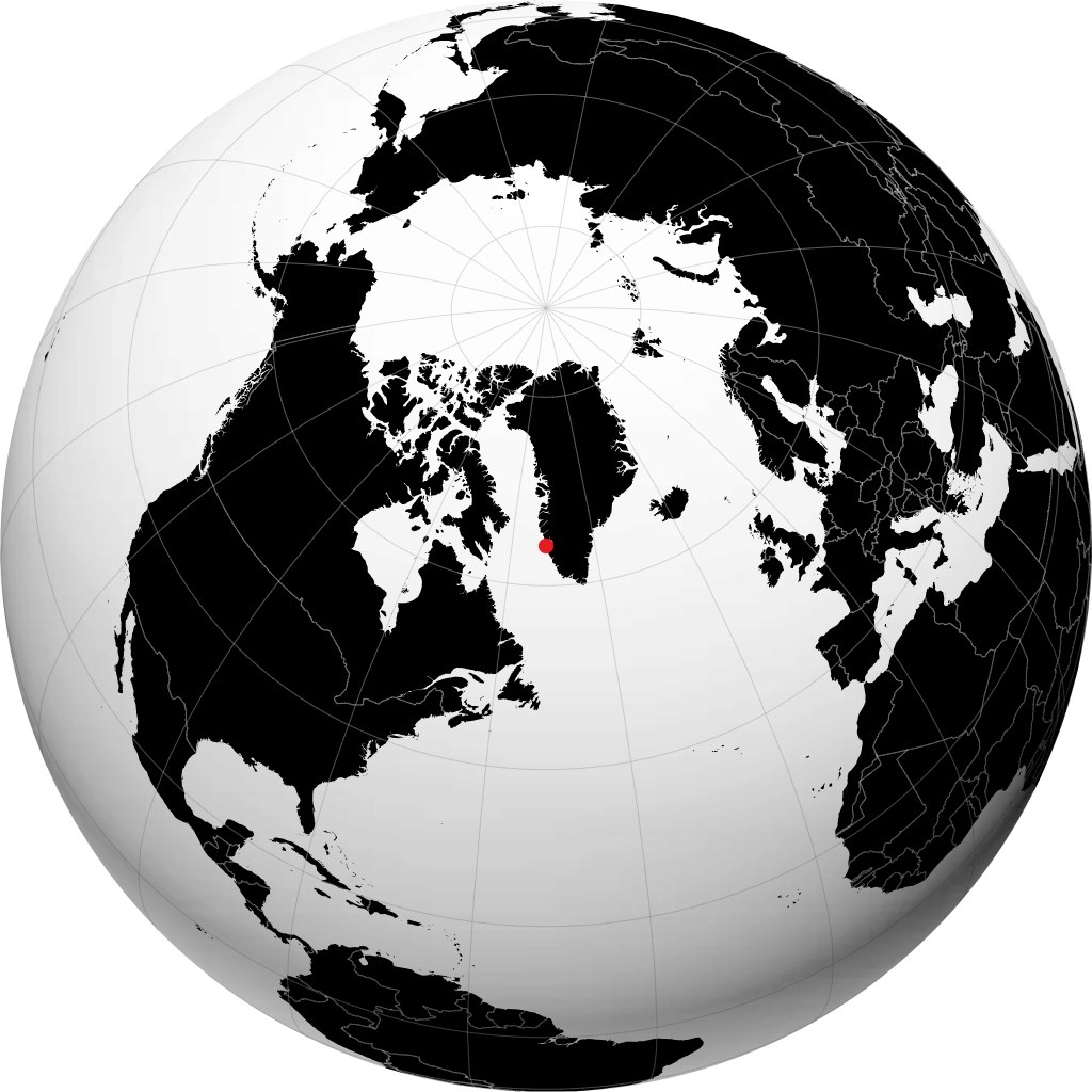 Nuuk on the globe