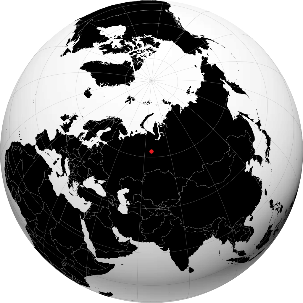 Nyagan on the globe