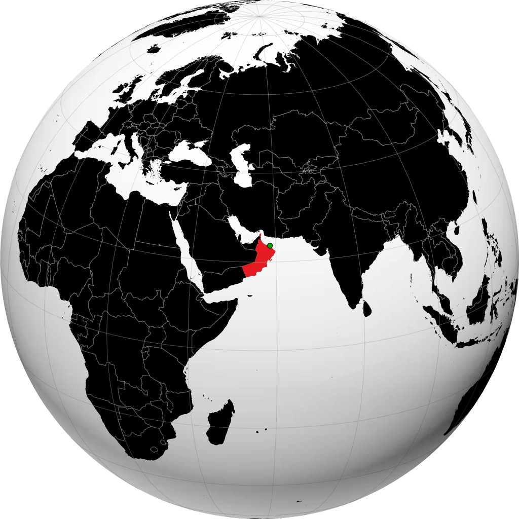 Oman on the globe